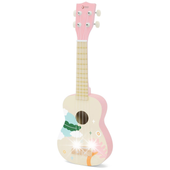 Drewniane Ukulele Gitara dla Dzieci Różowa CLASSIC WORLD Książka z Nutami