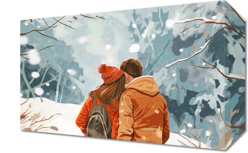 Obraz 30x20cm Razem w Śniegu zdjęcie 1