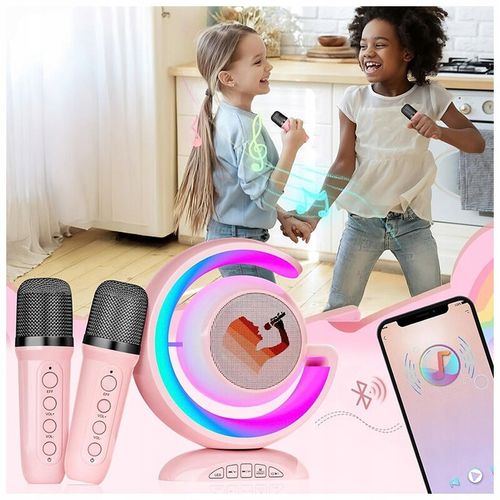 BEZPRZEWODOWY ZESTAW DO KARAOKE DLA DZIECI BLUETOOTH GŁOŚNIK + 2 MIKROFONY na Arena.pl