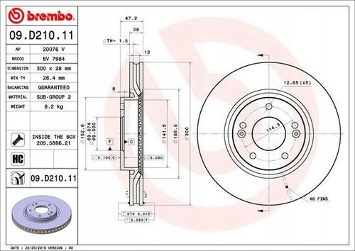 TARCZA HAM PRZOD 300X28 V BREMBO na Arena.pl