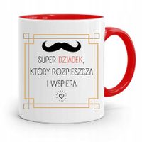 Kubek Czerwony Na Dzień Dziadka Super Dziadek Z Nadrukiem Ze Zdjęciem