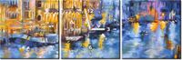 30 90CM OBRAZ 3 ELEM WENECJA NOCĄ ŚCIENNY PŁOTNO DRUK