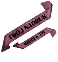 Szarfa ciemny brudny róż  z Twoim nadrukiem w kolorze czarnym - przód + tył