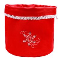 Koszyk Świąteczny na Pieczywo Bawełniany z Lnianą Podszewką Czerwony