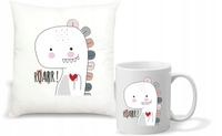 Zestaw foto PODUSZKA FOTO KUBEK PREZENT na Walentynki z napisem dedykacją