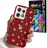 ETUI DO MOTOROLA EDGE 50 PRO - ŚWIĄTECZNE WZORY CHOINKA + FOLIA