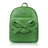 plecaczek damski skórzany z kokardką zielony paolo peruzzi t-71-gr