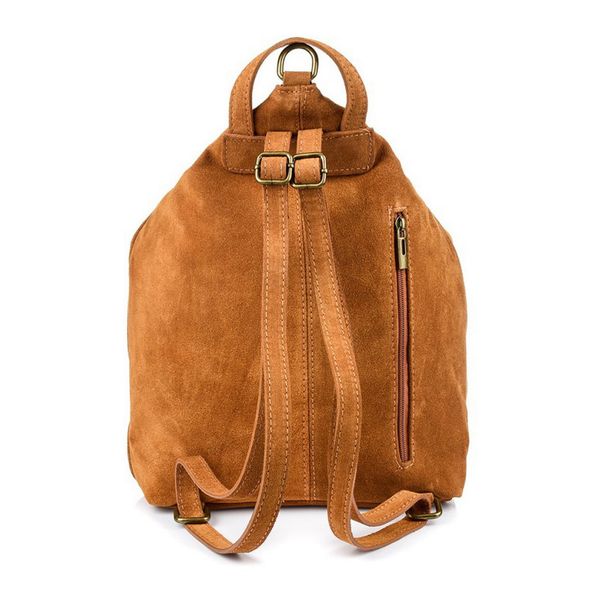 VERA PELLE plecak damski zamszowy elegancki z ćwiekami V409 c.fioletowy zdjęcie 5