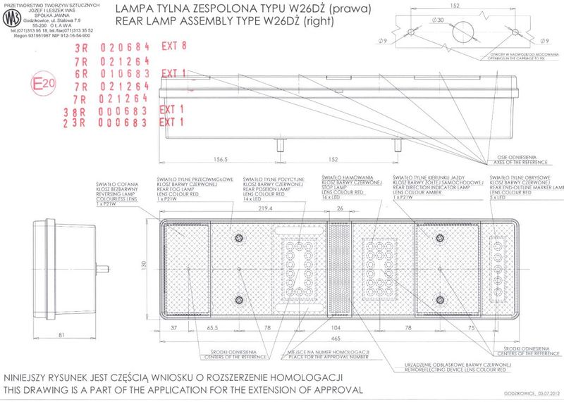 Klosz lampy tylnej 656 657 W26DŻL/P (664) zdjęcie 5