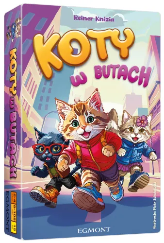 Pięknie zilustrowana prosta szybka gra karciana dla dzieci - Koty w butach na Arena.pl