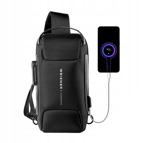 TORBA SASZETKA MĘSKA NERKA PLECAK ANTYKRADZIEŻ USB na Arena.pl