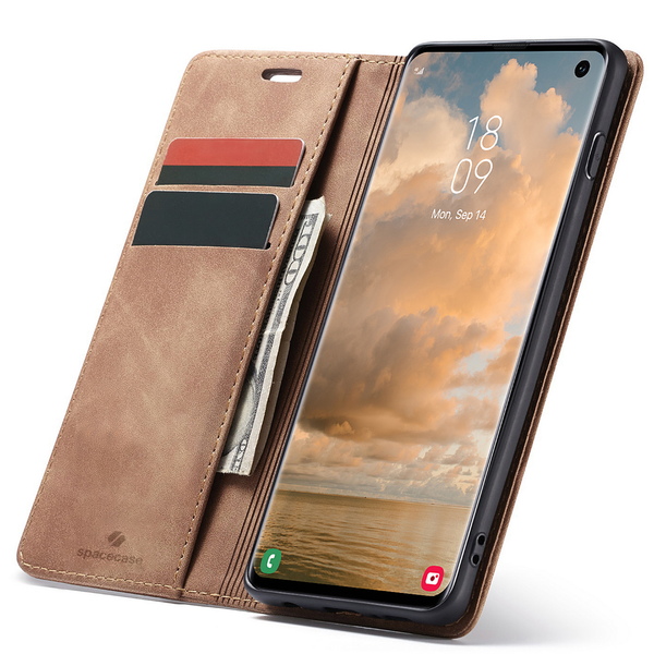 Spacecase Wallet Galaxy S10 Light Brown zdjęcie 1