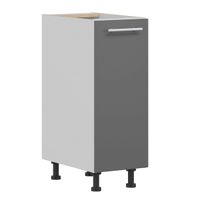 Tiffany T-14/D30 Szary połysk MDF szafka dolna, drzwi, półka, szybko