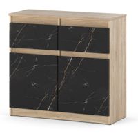 Komoda 2 Szuflady Mała Szafka Do Sypialni 80cm Dąb Sonoma San Sebastian