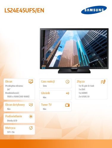 Monitor Samsung 24' LS24E45UFS /EN na Arena.pl