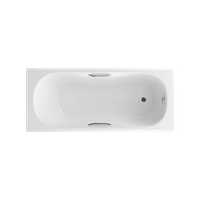 Clesis wanna prostokątna 170x75 cm biały połysk, uchwyty chrom