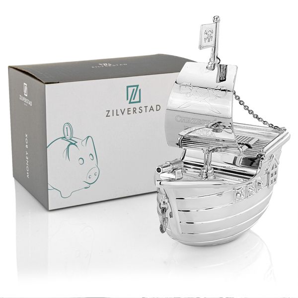 Skarbonka statek z grawerem prezent na chrzest pamiątka chrztu zdjęcie 4