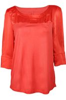 Zwiewna Czerwona Atłasowa Bluzka  - 40 / L