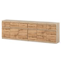 Komoda Nowoczesna Pojemna Salon Dąb Sonoma Szafka 240cm 6 Szuflad Salon
