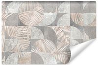 Fototapeta BETON Mural Liście Wzór Geometryczny Abstrakcja 90cm x 60cm