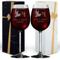 PREZENT NA ŚLUB KIELISZKI DO WINA Z GRAWEREM PREZENT ŚLUB ROCZNICA DLA PARY