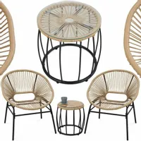 STOLIK OGRODOWY +2x Krzesło Ogrodowe Balkonowe ZESTAW DO OGRODU i NA BALKON