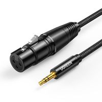 Kabel UGREEN AV182 XLR żeński DO Jack 3.5mm 2m Czarny