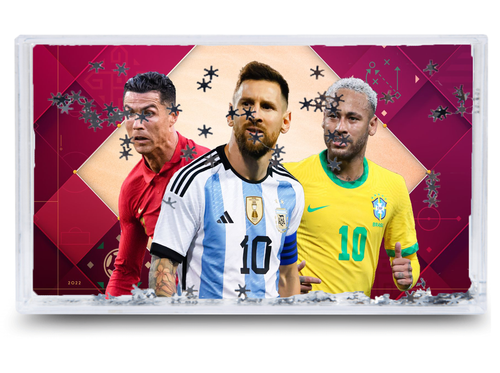 Akwarium - Ramka wodna 3D - Messi, Ronaldo, Neymar na Arena.pl