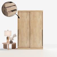 Szafa przesuwna ADAPTE Box 140 / 215 z szufladami + półki i drążek - Dąb
