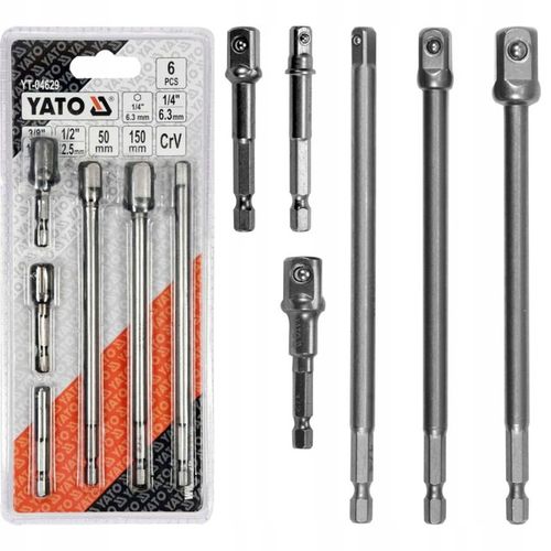 YATO ADAPTER DO NASADEK HEX REDUKCJE 1/4 3/8 1/2" 6 SZTUK STAL CrV na Arena.pl