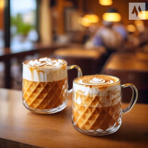 SZKLANKI DO LATTE KAWY HERBATY KOMPLET SZKLANEK Z UCHEM ZESTAW 350ml 2 SZT na Arena.pl