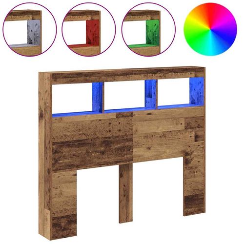 Szafka z Wezgłowiem z LED Stare drewno 120 x 17 x 102 cm na Arena.pl