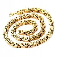 ŁAŃCUSZEK Męski Złoty Królewski Łańcuch Bizantyjski POZŁACANY + GRATIS