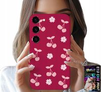 ETUI DO SAMSUNG GALAXY S23 PLUS - WISIENKI, WIŚNIE NA BORDOWYM TLE + FOLIA