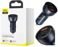 BASEUS ŁADOWARKA SAMOCHODOWA EKRAN LED SZYBKA MOCNA TYPE-C USB 65W QC 4 PD