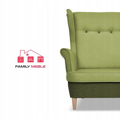 Zestaw wypoczynkowy ARI DUO sofa fotele Family Meble zielono - zielony na Arena.pl