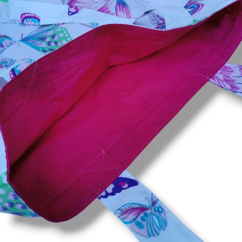 Torba na zakupy bawełniana shopperka torba shopper zakupowa motylki na Arena.pl