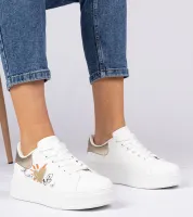 Biało-złote sneakersy trampki sportowe damskie Zelinda 37