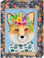 Puzzle Heye. 1000 elementów. Floral Friends, Lis z kwiatami na głowie