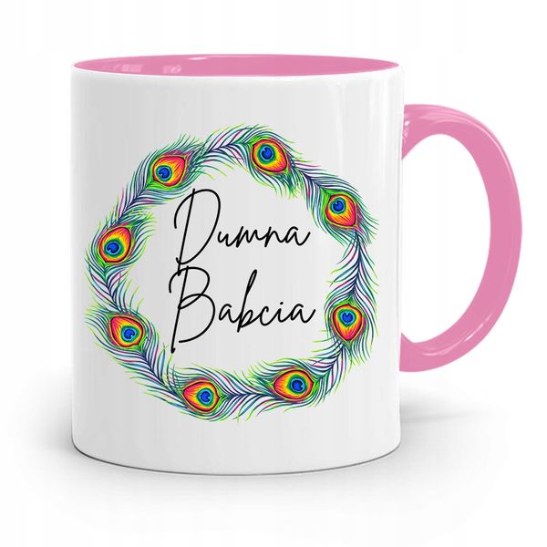 Kubek Różowy Dla Babci Dumna Babcia Z Nadrukiem Ze Zdjęciem zdjęcie 1