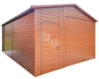 Garaż Blaszany 4,5x6m Brama Uchylna Drzwi Okno Blachodach Rynny Dach TKD237