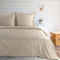 Pościel satyna bawełniana 160X200 70X80X2 koronka RETRO5 beżowa