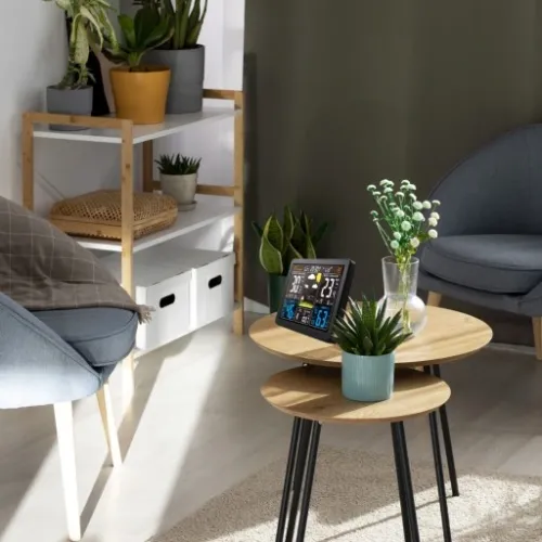 BEZPRZEWODOWA STACJA POGODY LCD POGODOWA HIGROMETR BAROMETR DCF + CZUJNIK na Arena.pl