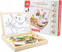 DLA DZIECI DREWNIANA ZESTAW Z MAGNESAMI MARKER SUCHOŚCIERALNA EDUKACYJNA