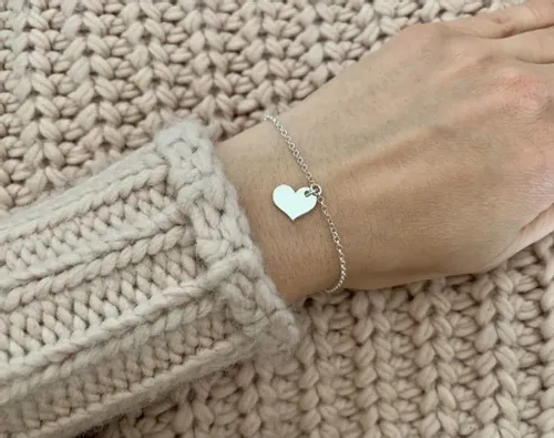 SREBRNA BRANSOLETKA DAMSKA celebrytka SERCE NA PREZENT DLA NIEJ + GRAWER na Arena.pl