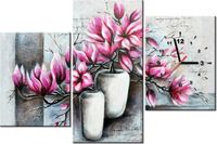 60CM 90 ZEGAR 3 ELEM MAGNOLIE WAZONACH ŚCIENNY