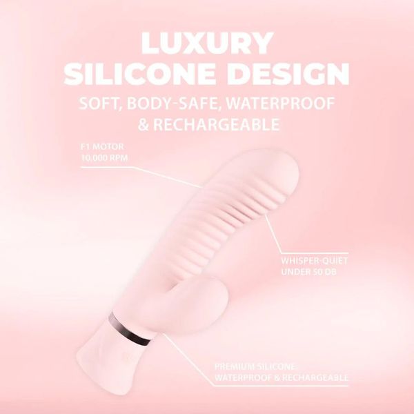 Mystique - Ribbed Rabbit Vibrator - Pink zdjęcie 5