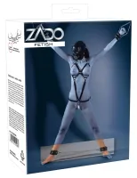 zado skorzane mankiety na kostki czarne regulowane z łańcuchem 50 cm