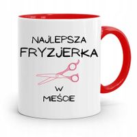 Kubek Czerwony Fryzjera Najlepsza Fryzjerka Z Nadrukiem Ze Zdjęciem