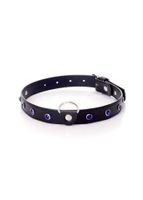 Ekskluzywna Obroża Z Kryształkami Navy Blue - Fetish Boss Series